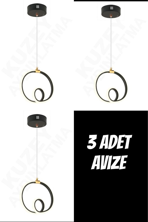 3 ADET BİRARADA SARKIT TEKLİ LED AVİZE - 6