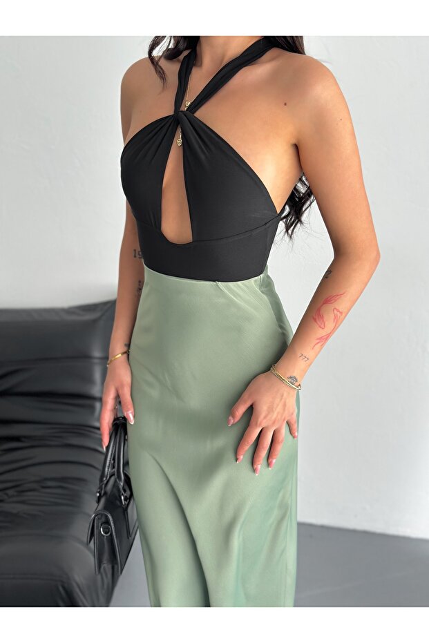 Kadın Basic Uzun Saten Etek - 4