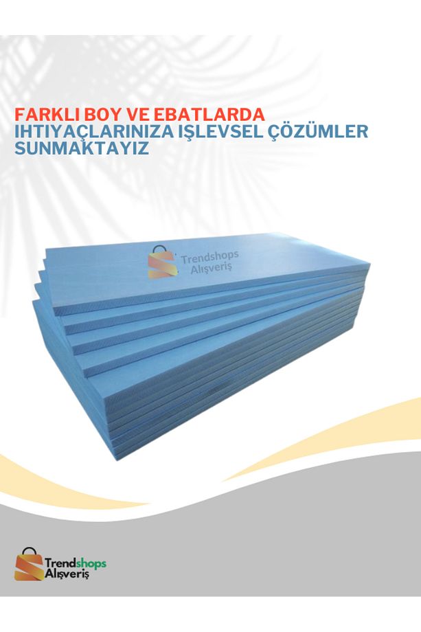 TSA - 10 Adet 2cm Strafor 28-30dansite Sert Xps Mavi Levha Köpük 60cmx40 Cm Kutulu - 8