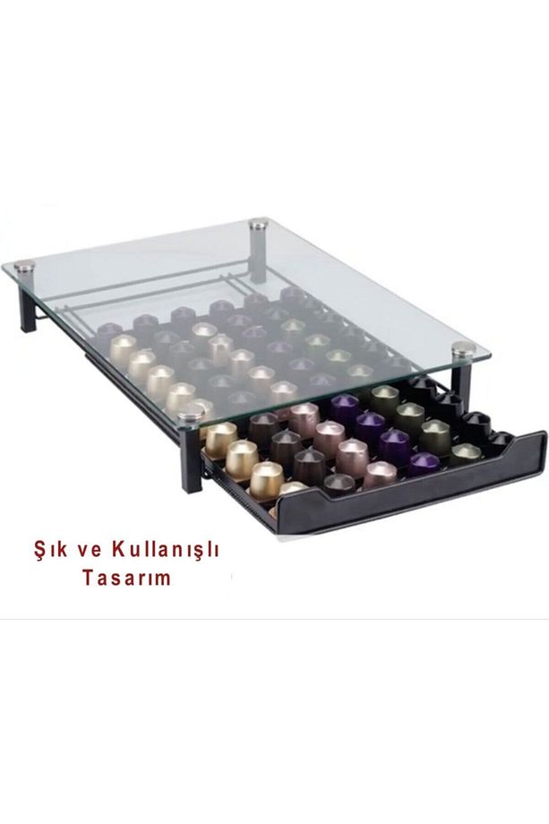 Çekmeceli Cam 50'lı Kapsül Kahve Standı - 2