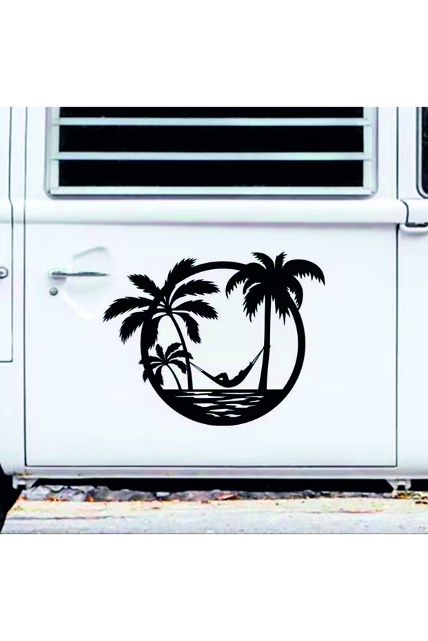 Hamak Enjoyment in Palm Caravan Car Sticker (46X58 cm)