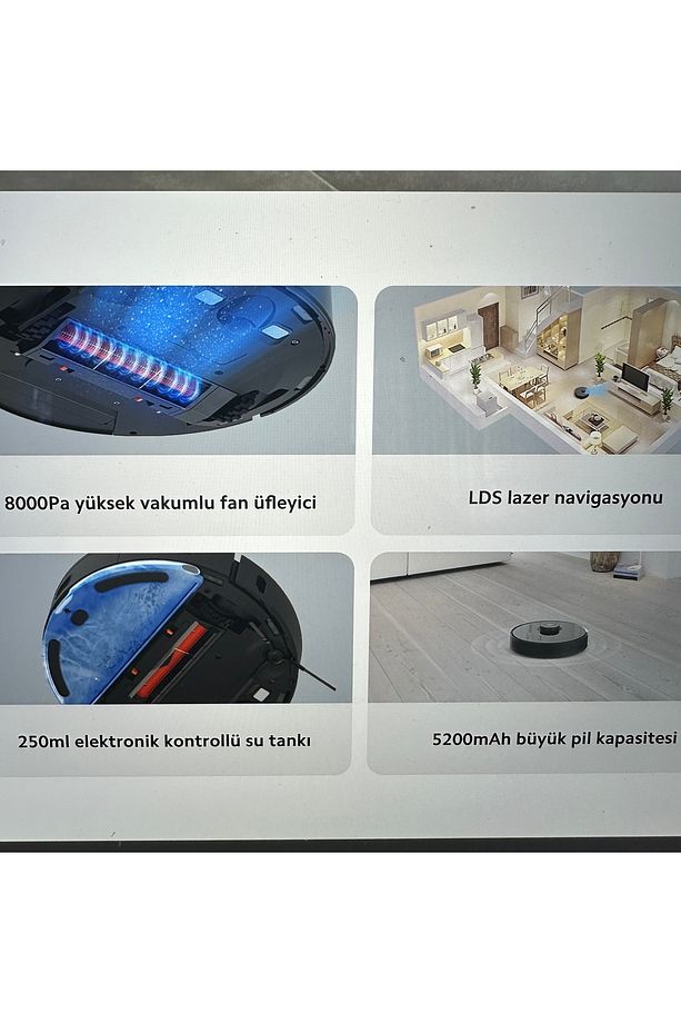 8000PA Yüksek Emiş Gücü Performansı Wİ-Fİ Akıllı Kontrol Mi Robot S10T Robot Süpürge ve Paspas - 7