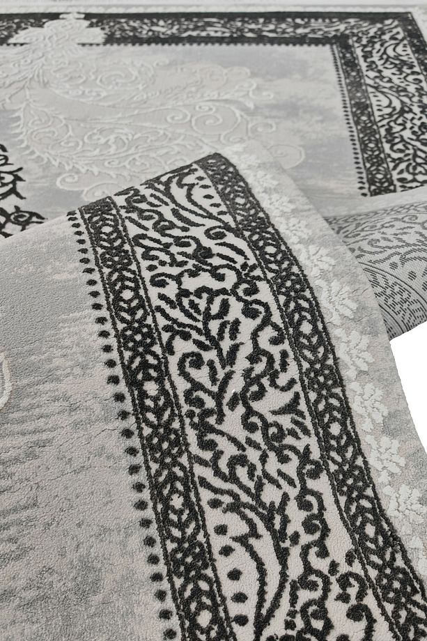 4m2-6m2 Bambu Tarz Modern Sık Dokuma Halı Salon Oturma Odası Mutfak Halısı Antialerjik Mavi - 6