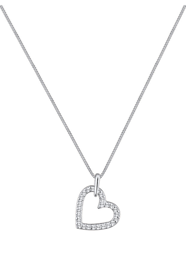 Dámský náhrdelník se srdíčkem a přívěskem s krystaly ze sterlingového stříbra 925 - 2
