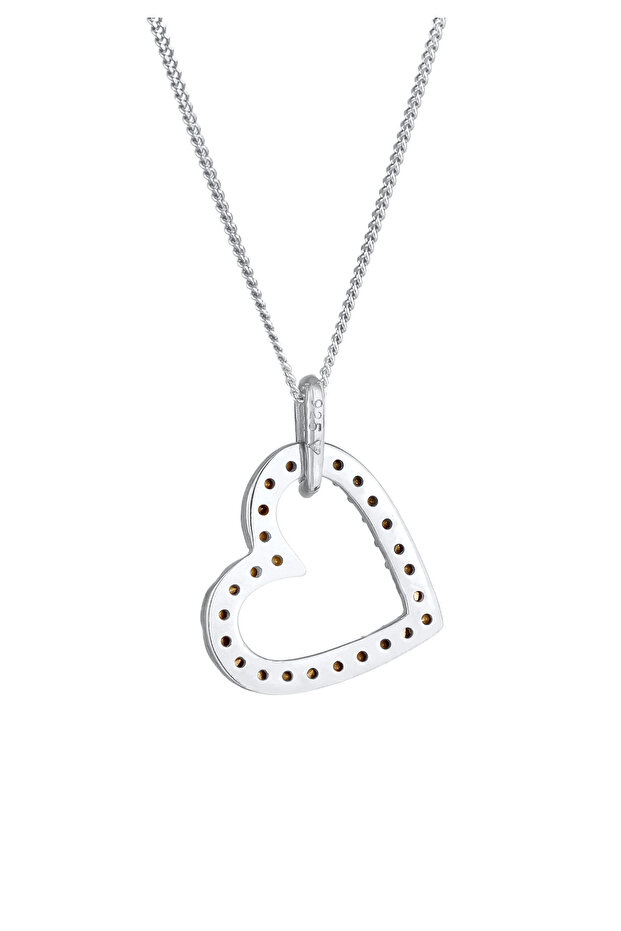 Dámský náhrdelník se srdíčkem a přívěskem s krystaly ze sterlingového stříbra 925 - 4