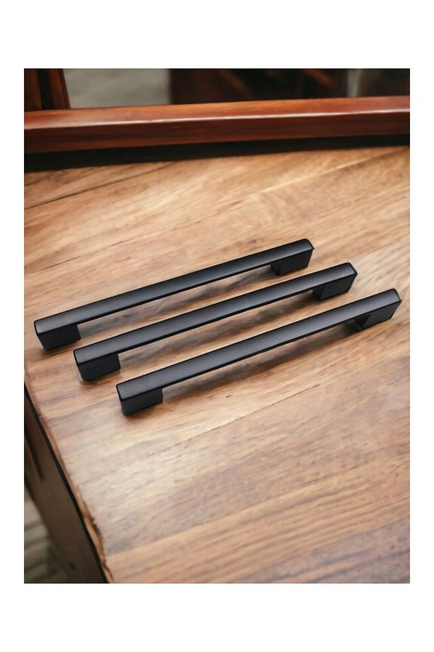 Köprü Mutfak Kulbu Çekmece Dolap Kulpu Metal Kulp Mobilya Dolabı Kulpları 192 mm Siyah(1 Adet) - 3