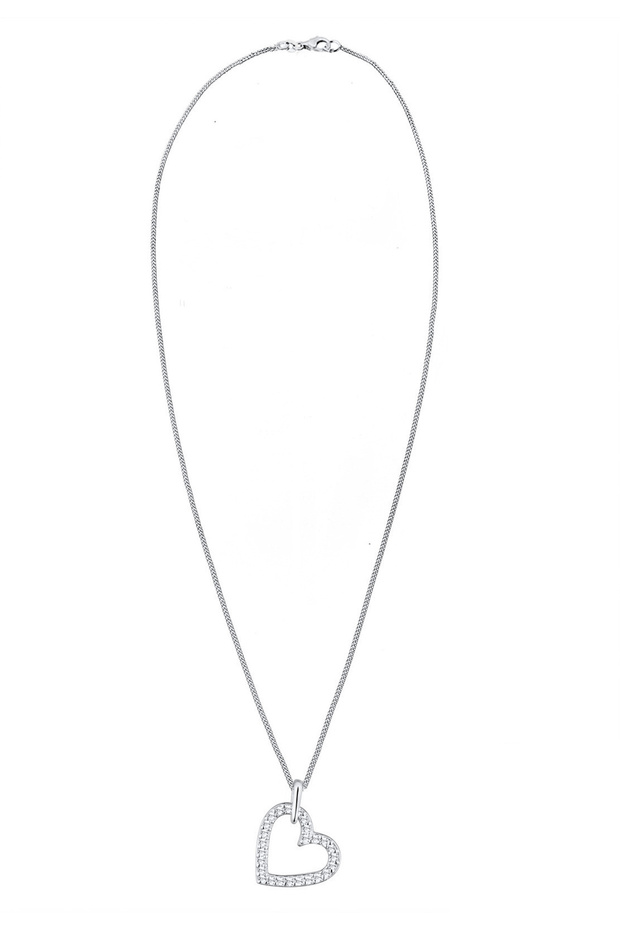Dámský náhrdelník se srdíčkem a přívěskem s krystaly ze sterlingového stříbra 925 - 3
