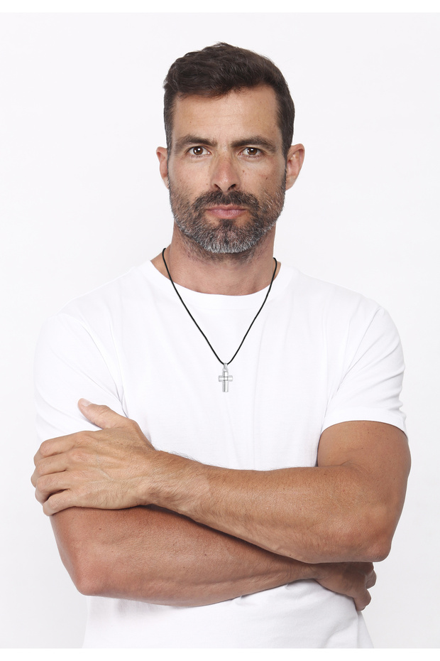 Necklace Kreuz Symbol Anhänger Echtleder Oxid 925er Silber - 6