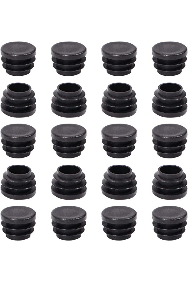MroMax 50Pcs 0.75" OD Plastic Round Plugs Black Tubing End Cap Inserts for Metal Tubing and Fences P