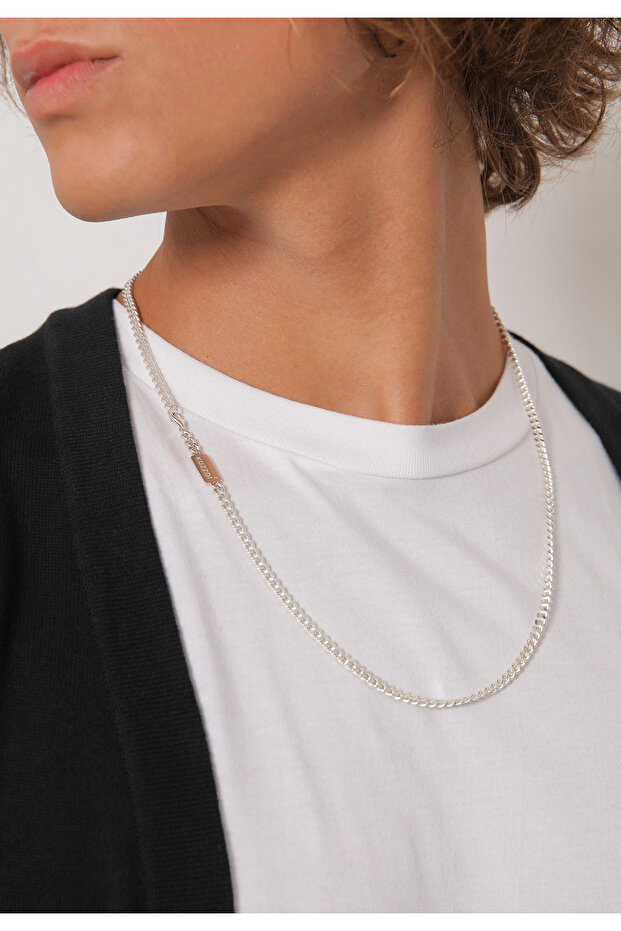 Halskette Herren Panzerkette Basic Massiv in 925 Sterling Silber - 5