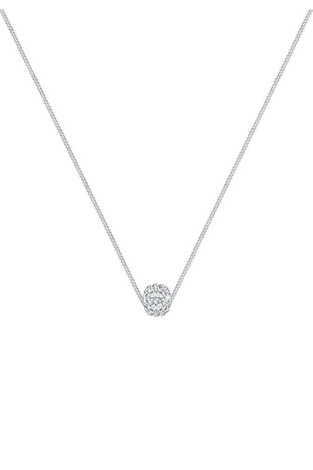 Dámský náhrdelník s kuličkou a přívěskem s krystaly ze sterlingového stříbra 925 - 2