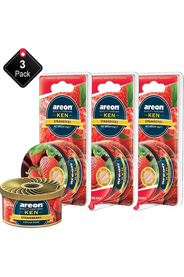 Areon - Air Freshener Ken Strawberry - (Pack of 3)