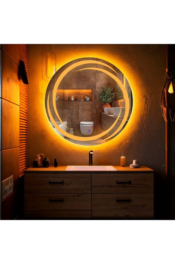 Flux Amber Led'li Lazer Kumlamalı Lavabo & Banyo Aynası (Dokunmatik Sensörlü) - 3