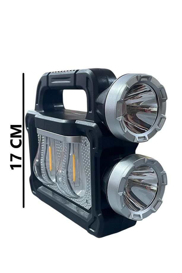5 Modlu Cob Led Solar Şarjlı Ultra Güçlü Fener Beyaz ve Gün Işığı Kamp Avcı Tamirci Balıkçı Lambası - 1