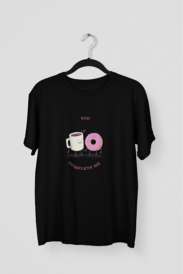 Men/Women -You Complete Me- Transfer Printed Round Neck Short Sleeve Tee