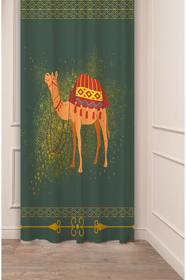 سعيد الجمل ماندالا الهبي الصحراء العتيقة العرقية منقوشة الرقمية المطبوعة تصميم مخصص (جناح واحد) ستارة خلفية