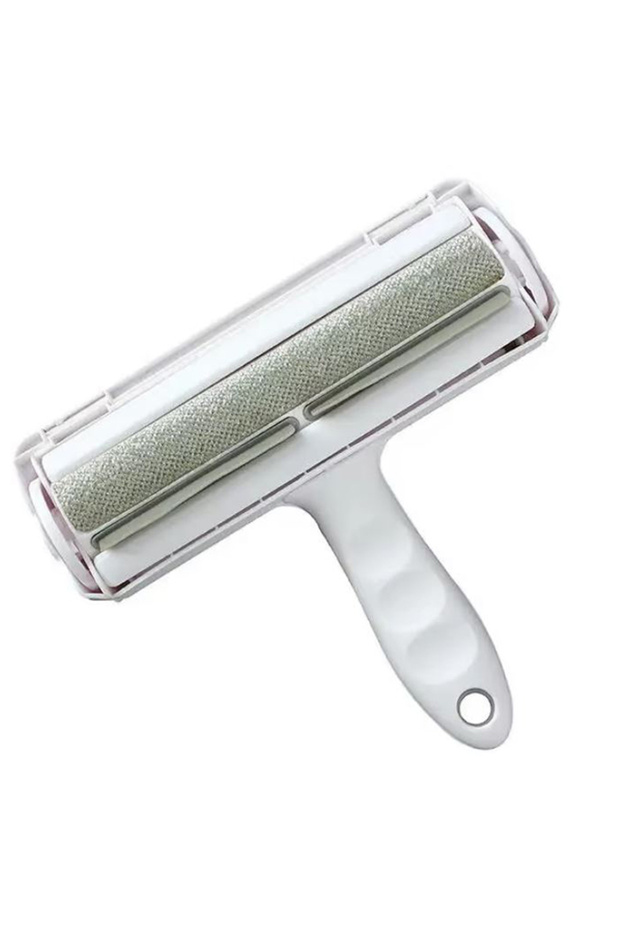 Animal Hair Collection Brush, Empty Button, Rectangular Shape, Gray - 2