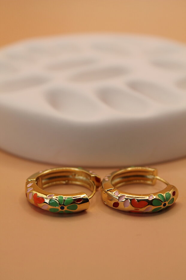 الملونة زهرة نمط الأقراط الصغيرة - 2