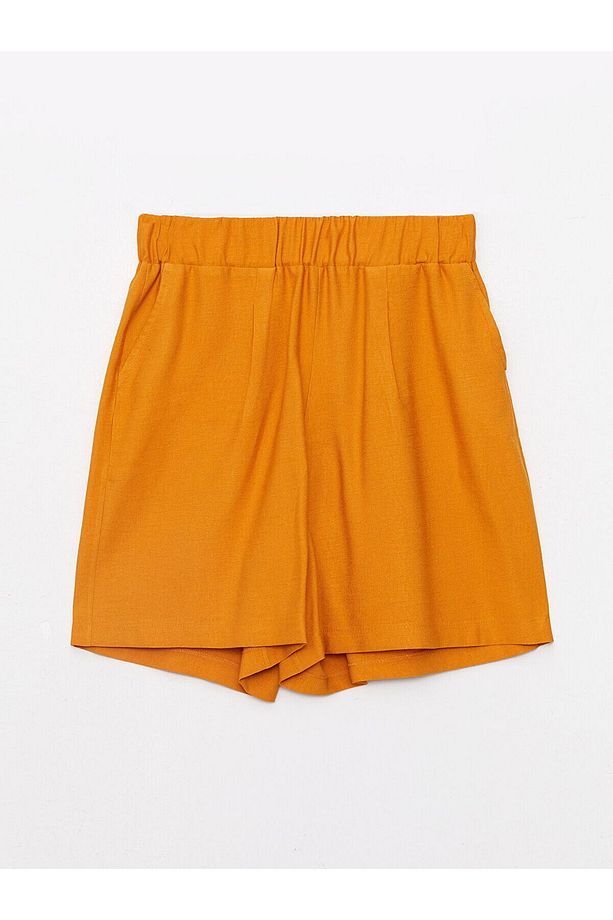 Kadın Beli Lastikli Düz Şort - 6