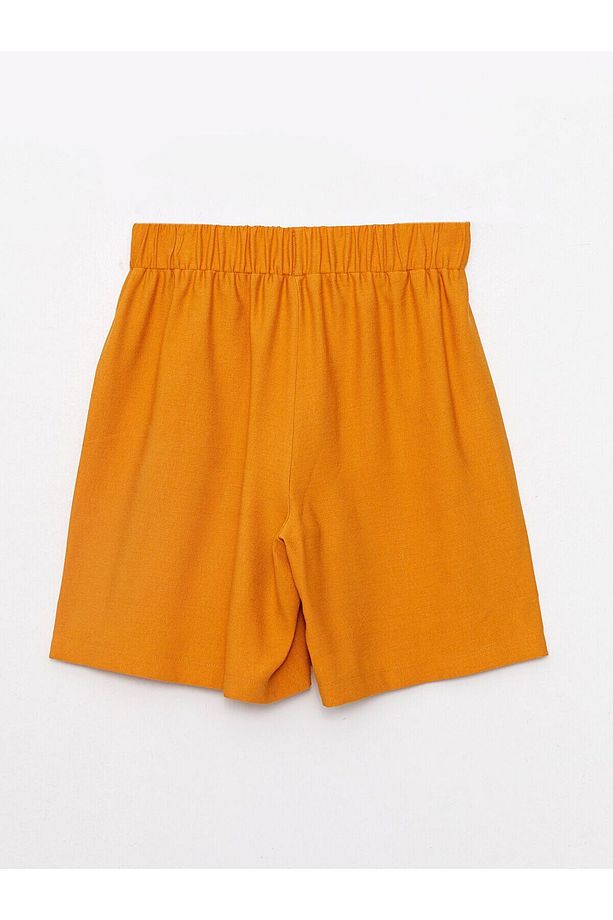Kadın Beli Lastikli Düz Şort - 7