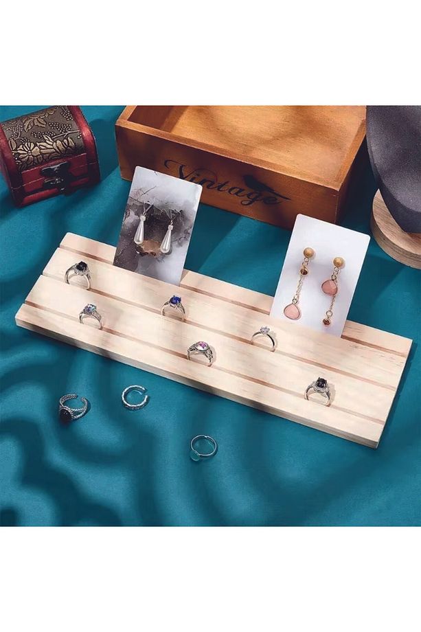 Ahşap Yüzük, Küpe Teşhir Standı, Küpe Kartları ve Yüzük Sergileme display stand - 1