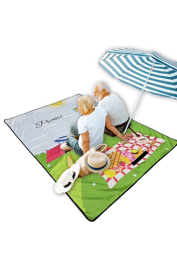 Plaj Piknik Kamp İçin Kir Kum Tutmayan Su geçirmez Plaj Örtüsü Kamp Matı 140x190cm - 4