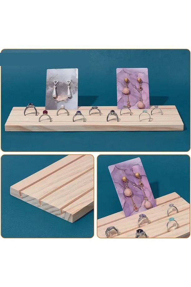 Ahşap Yüzük, Küpe Teşhir Standı, Küpe Kartları ve Yüzük Sergileme display stand - 3