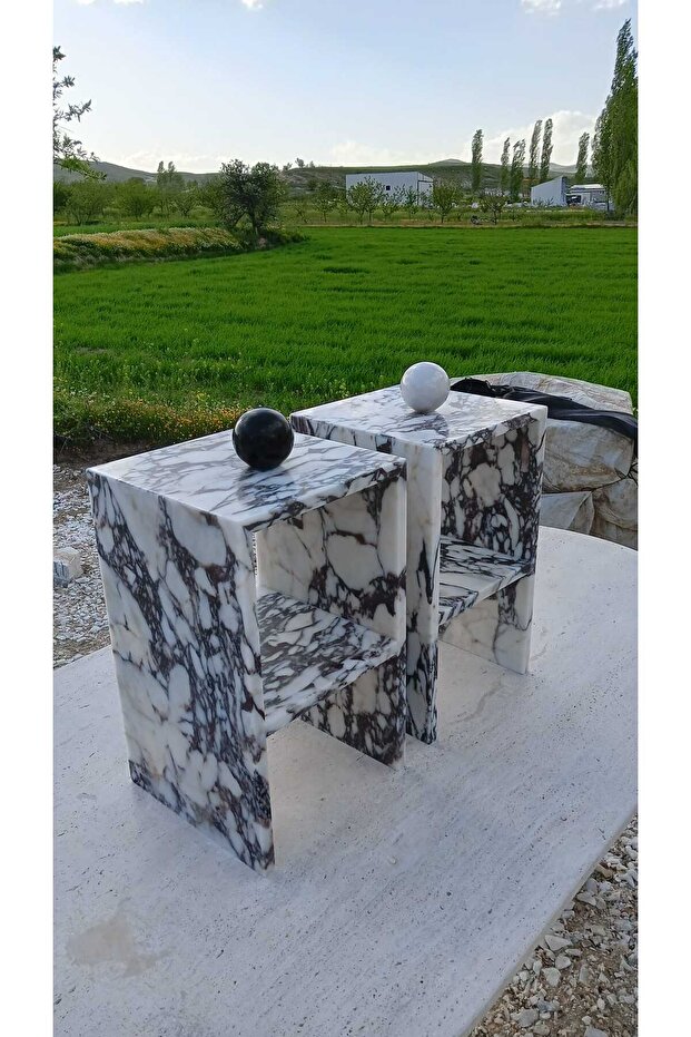 Mermer aksesuar kitaplık - 4