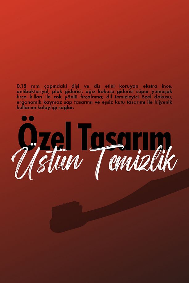 Ortodontik Diş Fırçası 4000 | Fda Onaylı,bpa Içermez,diş Teli Temizliği | 0,12 Mm Fırça Kılı, Bordo - 3