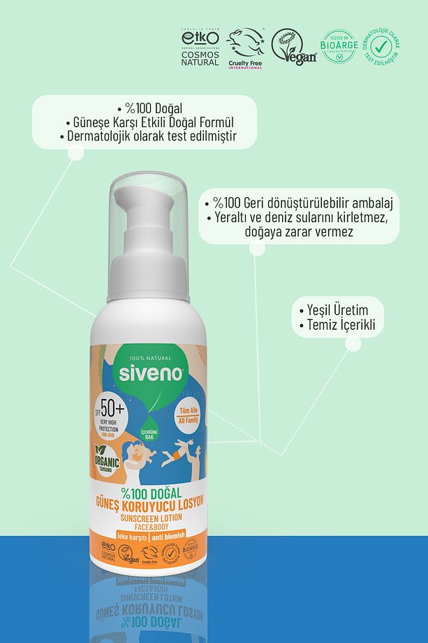 %100 Doğal Ve Organik Tamanu Yağlı Güneş Losyonu Mineral Filtreli Tüm Aile Için 50 Spf 100 ml - 8