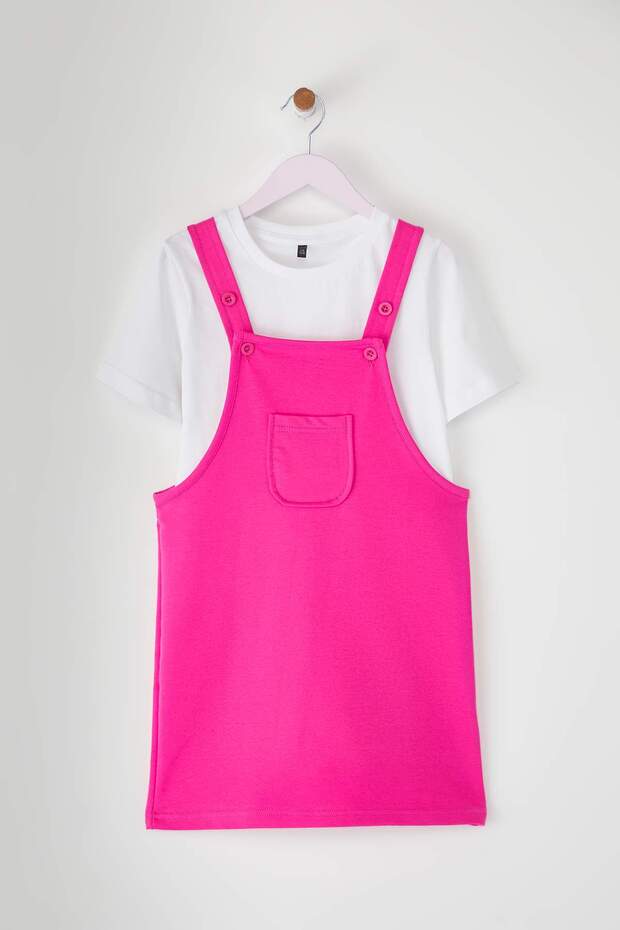 Fuşya Kısa / Mini Düz Örme Elbise TKDSS25EL00045 - 2