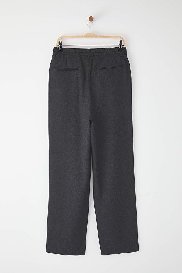 Antrasit Wide Leg Bol Kumaş Baggy Pantolon TMNSS23PL00039 - 10