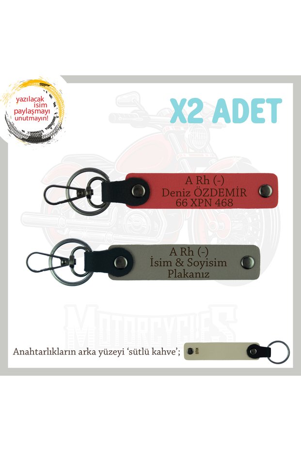 Custom for Speed Lovers, X2 Keychain with Name Plate and a Rh (-) Blood Type Lettering, Pomegranate Flower-Ash Grey-Sk