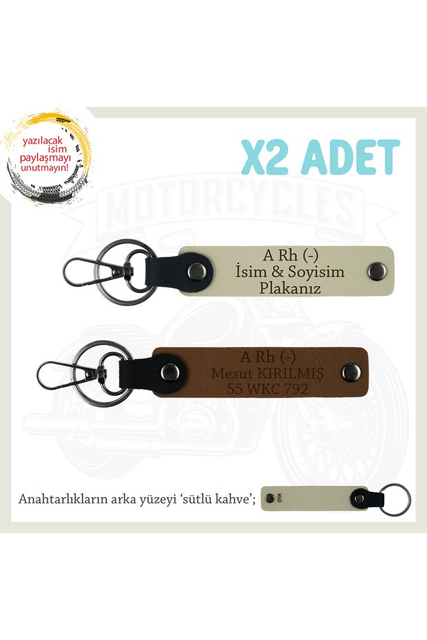 Name Plate and a Rh - Blood Group Written Set of 2 Keychains, Coffee-S Coffee-Sk, to the Drivers of the Roads