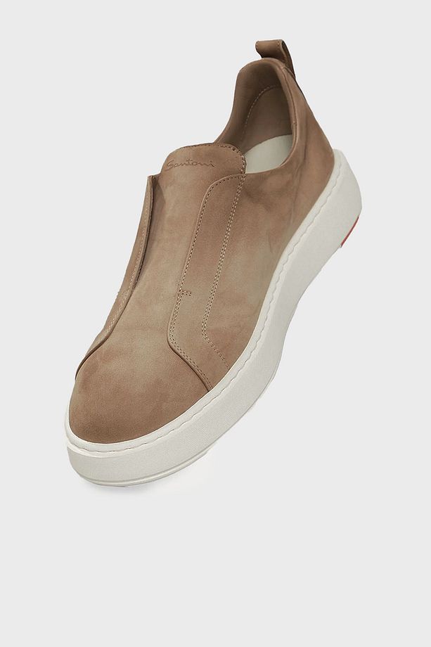 Logolu Süet Kalın Tabanlı Slip-On Sneaker Ayakkabı Erkek AYAKKABI MBCD21995BARTFEHE10 - 3