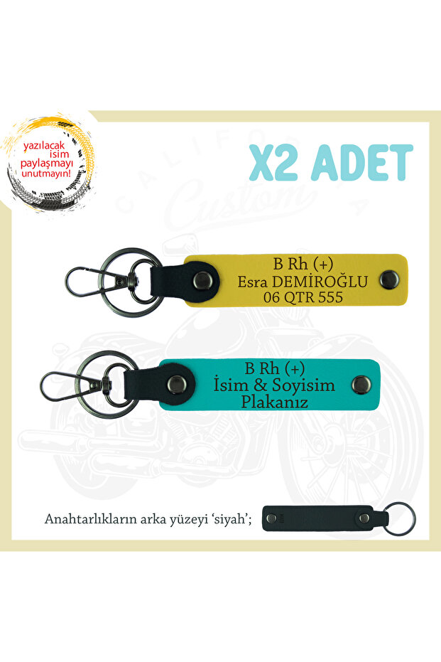B Rh (+) Blood Group Written X2 Keychain Gift, K Turquoise-Yellow-Syh, Special Name Plate for Speed Lovers