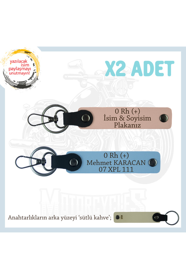 Exclusive for Asphalt Champions, Keychain with Name Plate and 0+ Blood Type Written X2, Puppy-Mouth-Blue-Sk