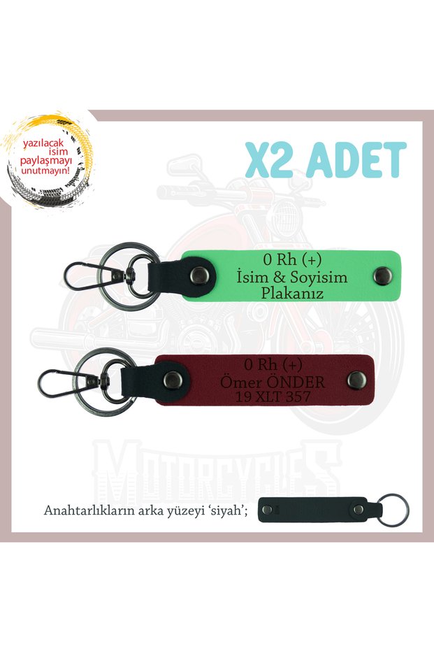 Biker Motorists, Safe Driving Keychain with Name Plate and 0 + Blood Group Lettering, F Green-Maroon-Syh
