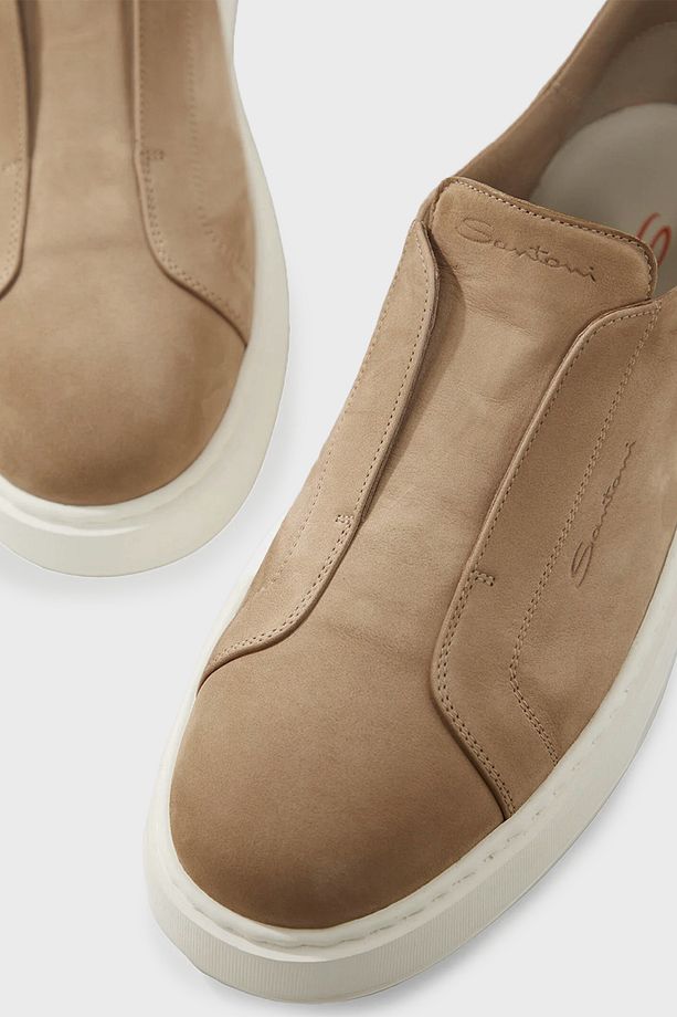 Logolu Süet Kalın Tabanlı Slip-On Sneaker Ayakkabı Erkek AYAKKABI MBCD21995BARTFEHE10 - 4