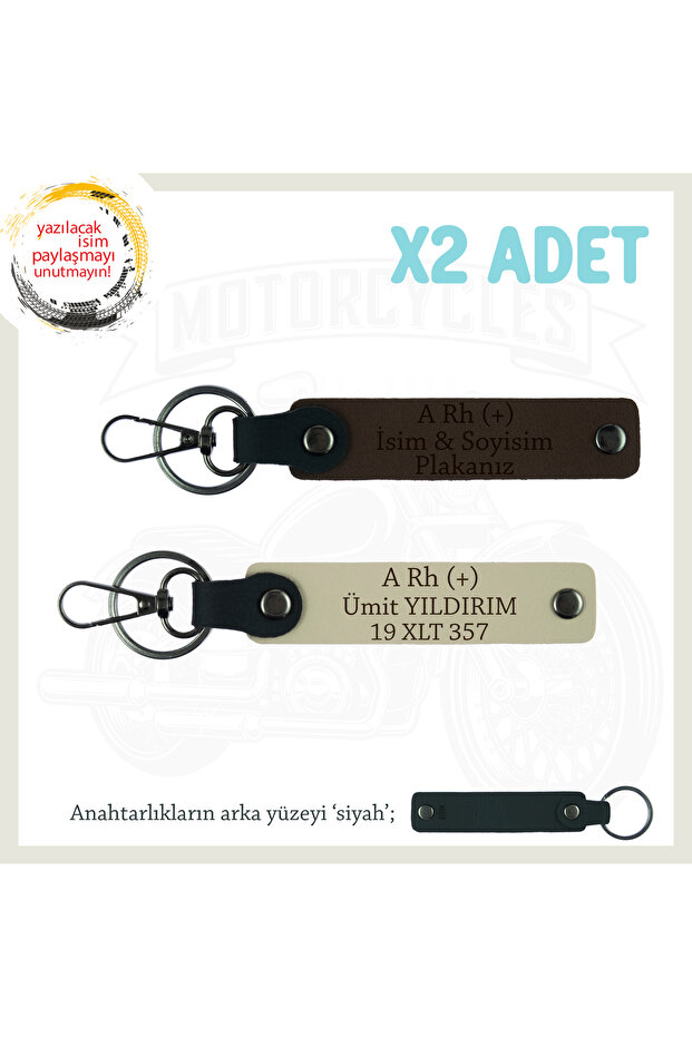 X2 Keychain, K Coffee-S Coffee-Syh, Gift for Motrocu Groups Name Plate and a Rh (+) Blood Group Written