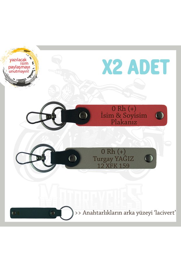 0 Rh (+) Blood Type Written X2 Keychain, Pomegranate Flower-Gray-Lacquer, Special Name Plate for Speed Lovers