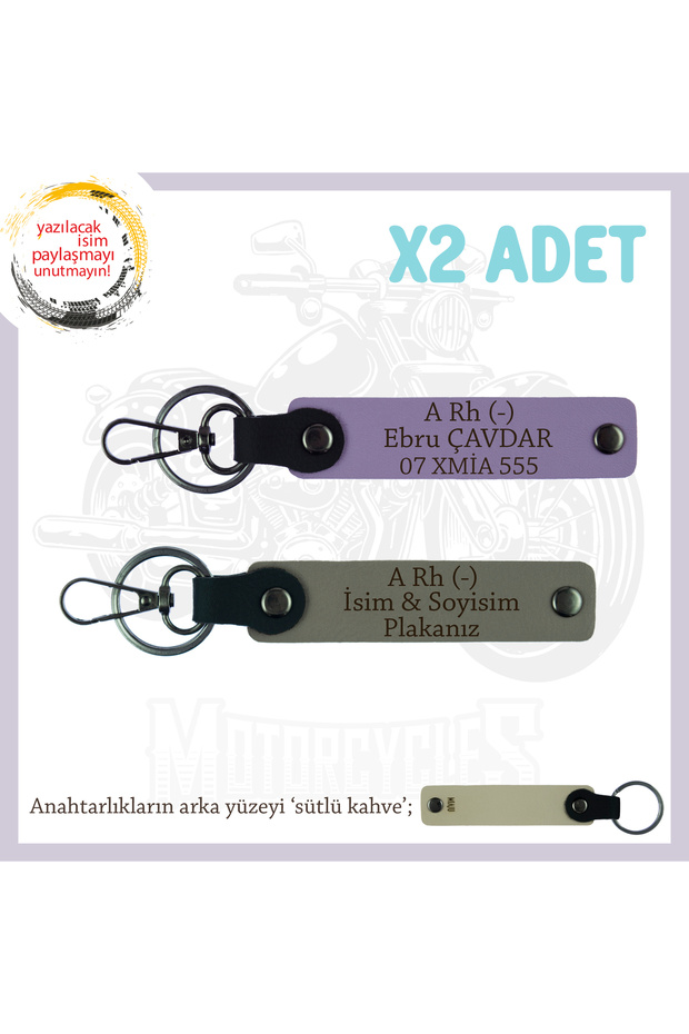Special Gift, Ash Grey-Purple-Sk, for Speed Lovers, X2 Keychain with Name Plate and a Rh - Blood Group Written