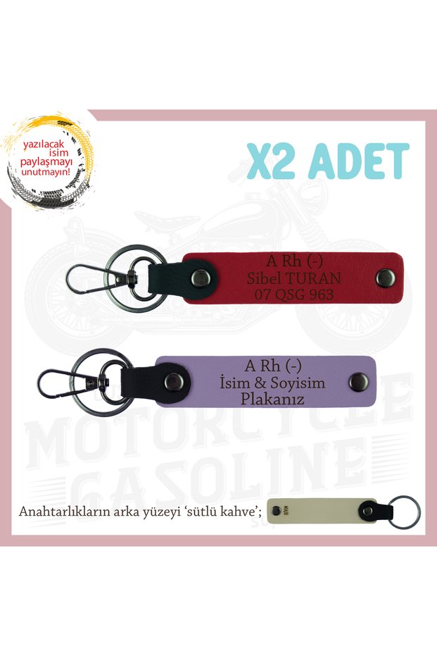 Exclusive for Companions, Nameplate and a Rh (-) Blood Type, Personal X2 S Keychain, Purple-Red-Sk