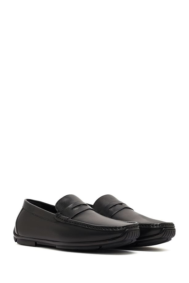 Erkek Siyah Deri Casual Loafer 25SFD642018 - 3