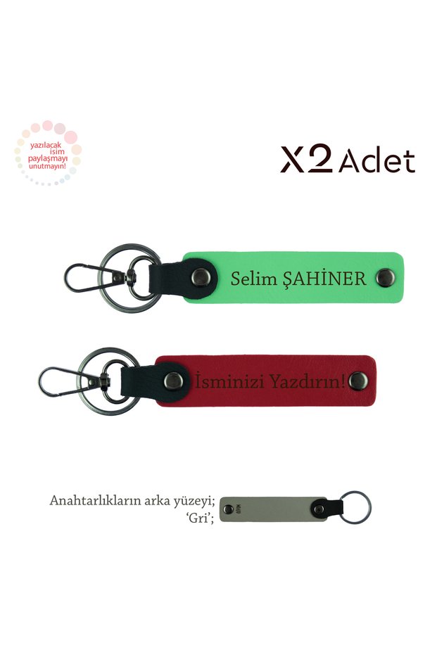 Spiritual Gift for Teacher, 2-Piece Keychain Gift Set with Name Written, Red-Pistachio Green-Grey