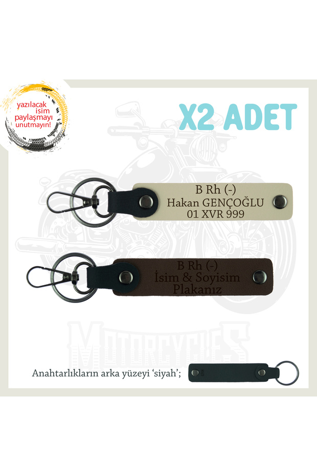 X2 Keychain, K Coffee-S Coffee-Syh, Gift to Motrocu Groups Name Plate and B Rh (-) Blood Group Written