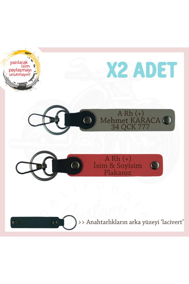 Custom Name Plate for Speed Lovers, a Rh (+) Blood Type Lettering X2 Keychain, Pomegranate Flower-Ash Grey-Navy