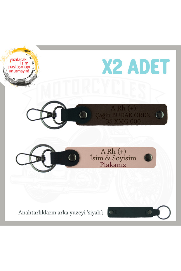 Name Plate and A+ Blood Group Gift 2-Piece Keychain, Yavruağzı-K Coffee-Syh, Special for Speed Lovers
