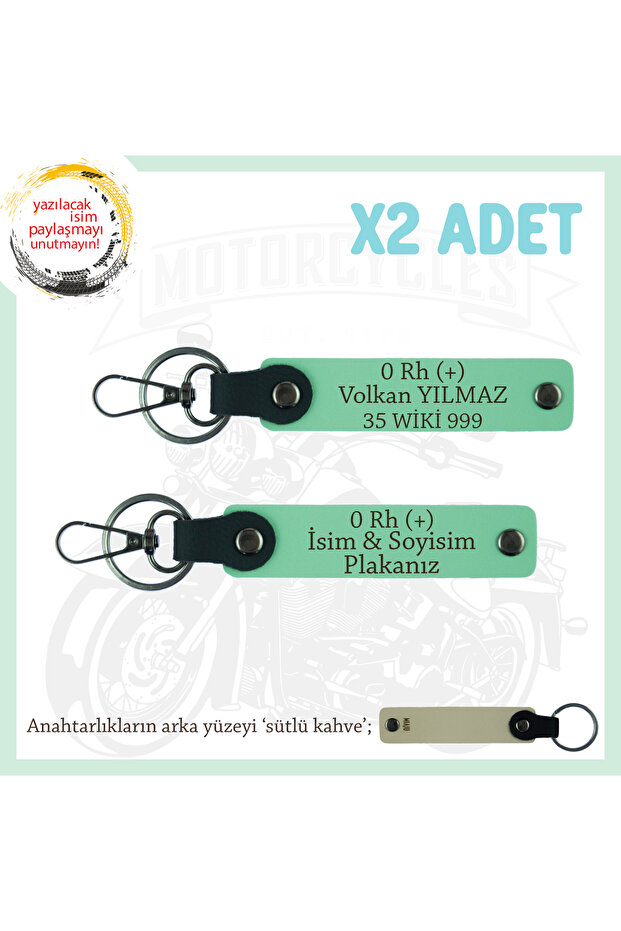 Class Gift X2' Keychain, Green-Sk, Special for Legendary Motorists, Name Plate and 0 Rh (+) Blood Group