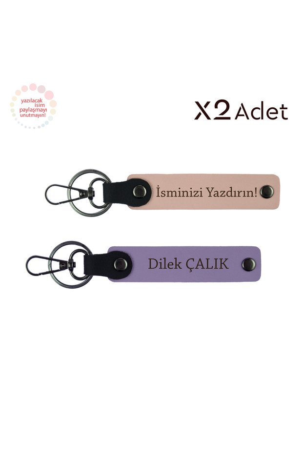 Set of 2 Keychains with First Name & Last Name, Puppy Mouth-Purple Violet, Gift of Gratitude to the Nurse